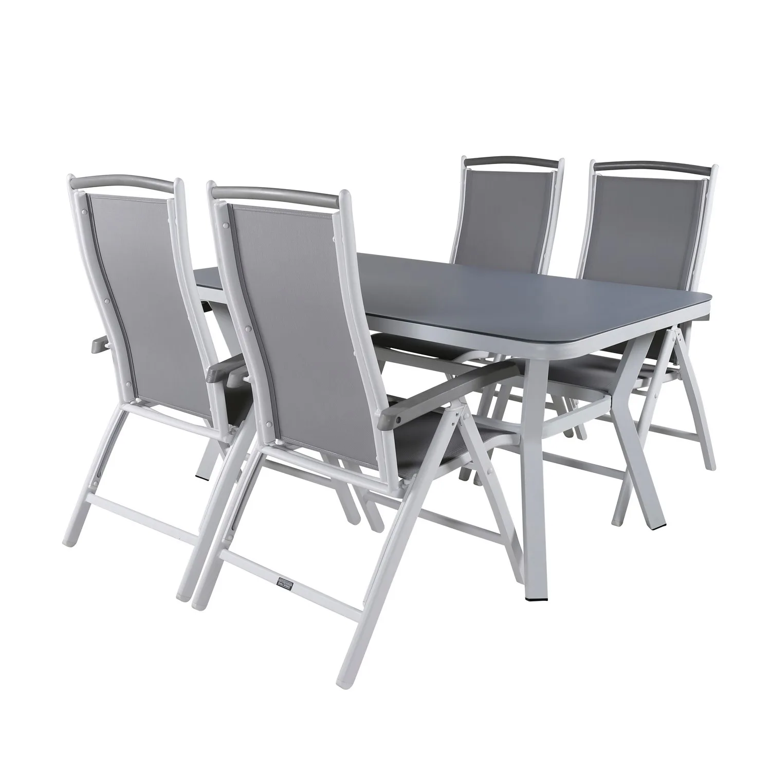 Matgrupp Utomhus Venture Home Vyn med 4 Arz Trädgårdsstolar Vit/Grå