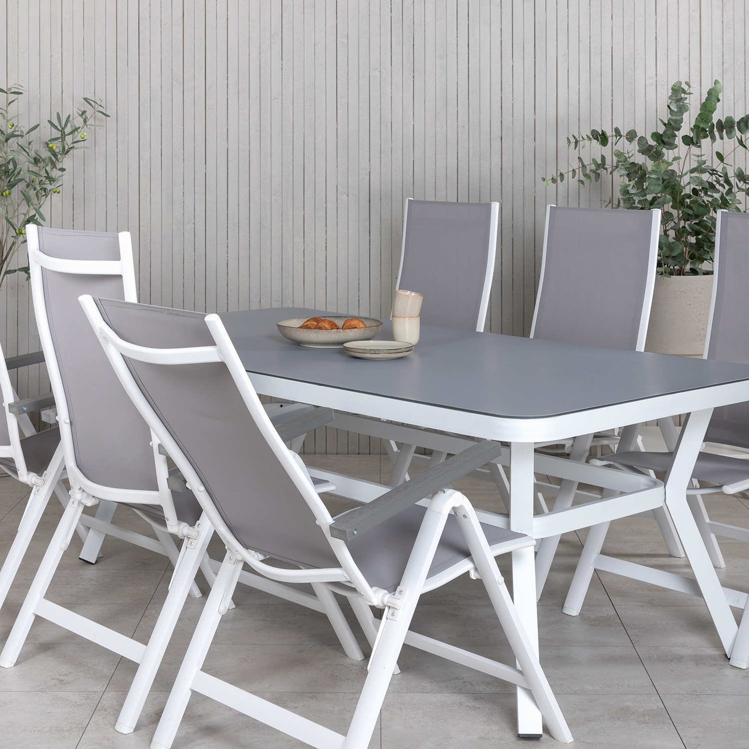 Matgrupp Utomhus Venture Home Virya 160x90 med 6 Albany PositionsTrädgårdsstolar