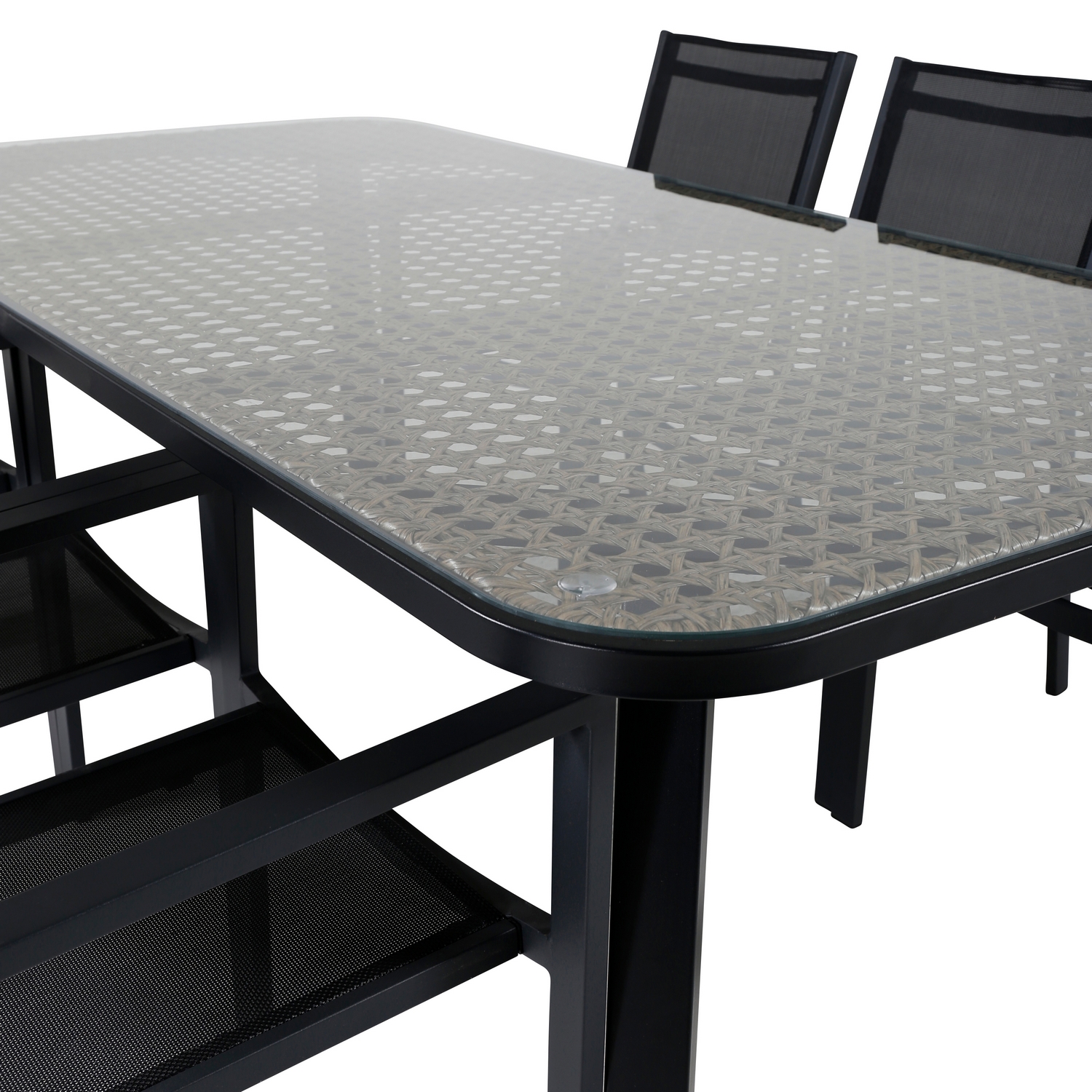 Matgrupp Venture Home Olle med 6 Curz Stapelbara Matstolar