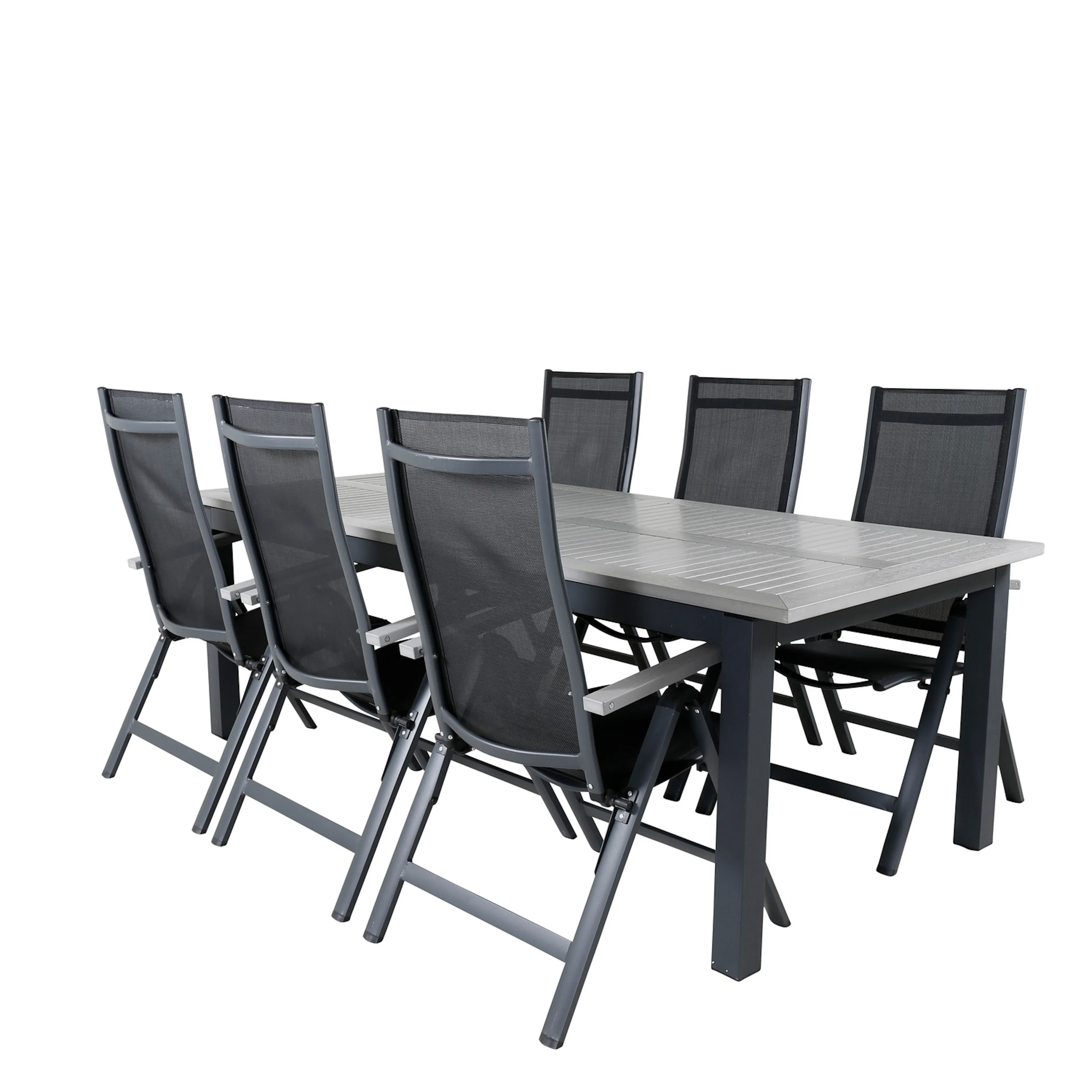 Matgrupp Utomhus Venture Home Aleyna 224 Svart med 6 Aleyna PositionsTrädgårdsstolar