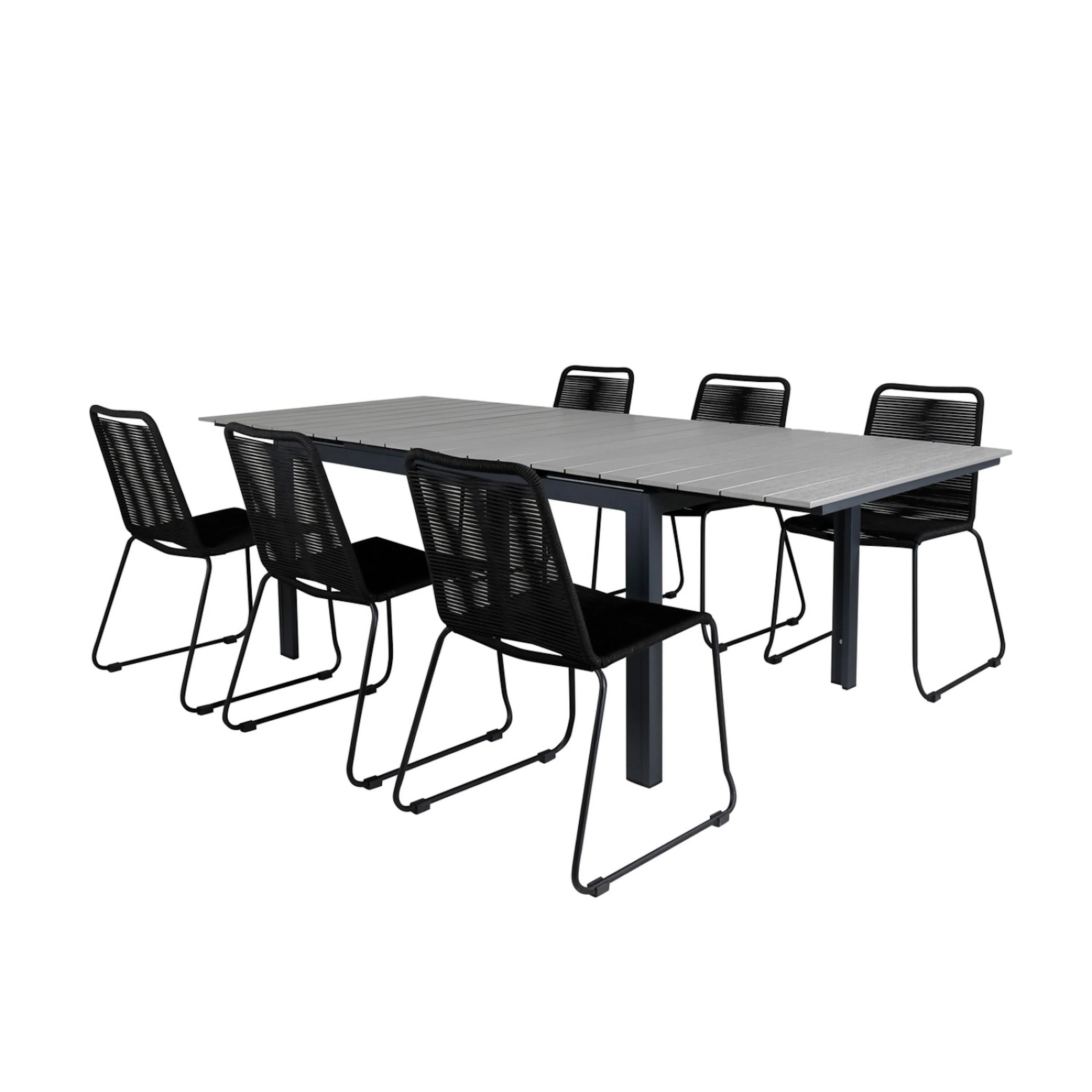 Matgrupp Venture Home Lova 160 med 6 Leon Stapelbara Matstolar