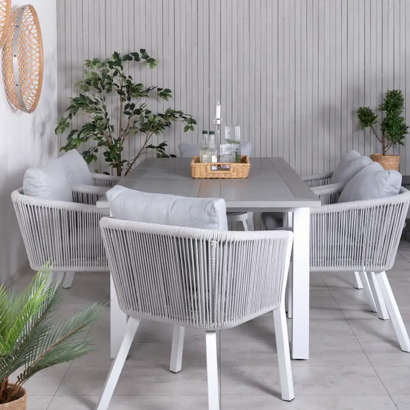 Matgrupp Venture Home Aleyna med 6 Virya Matstolar