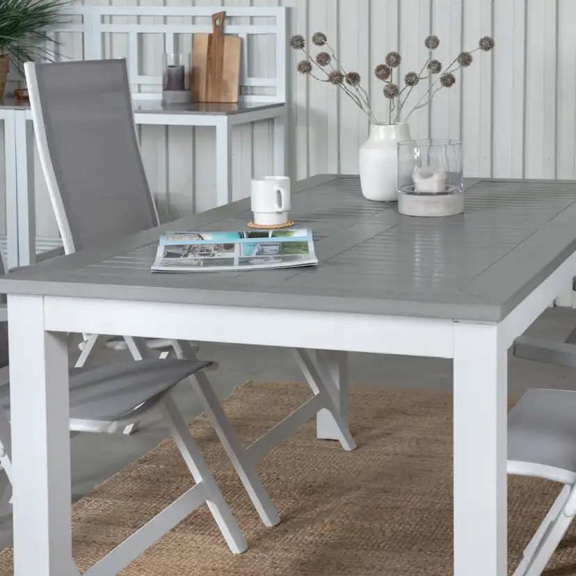 Matgrupp Venture Home Aleyna 152 Vit med 4 Aleyna Positionsstolar