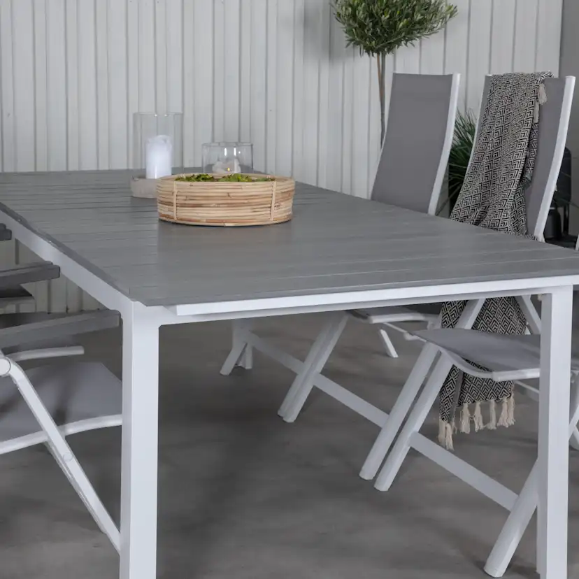 Matgrupp Venture Home Lova 224 Vit med 6 Aleyna Positionsstolar