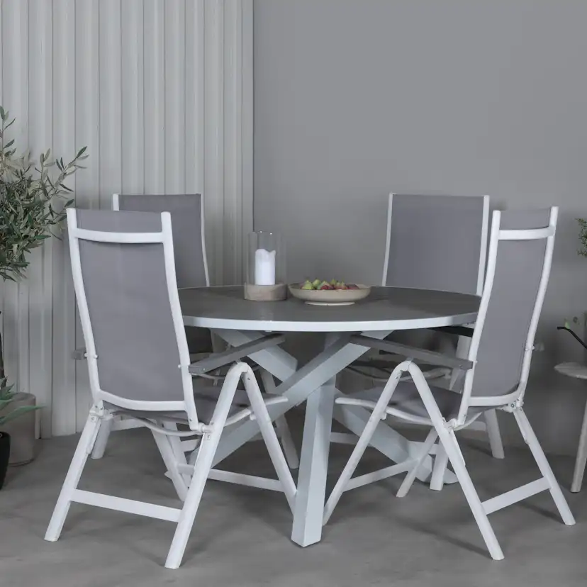 Matgrupp Utomhus Venture Home Pincy Rund med 4 Aleyna PositionsTrädgårdsstolar