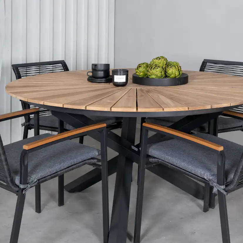 Matgrupp Utomhus Venture Home Meya med 4 Douglas Trädgårdsstolar