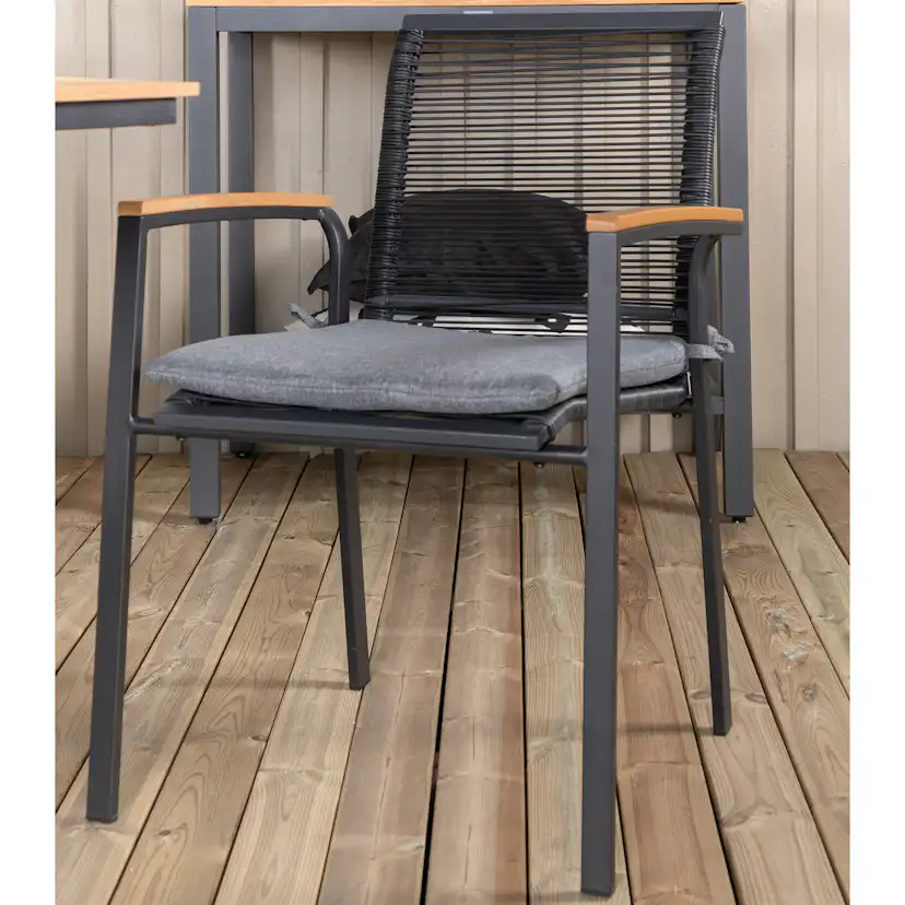 Matgrupp Utomhus Venture Home Mendi med 8 Deni Trädgårdsstolar