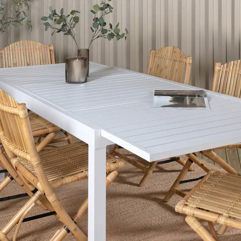 Matgrupp Utomhus Venture Home Marbella med 6 Cane Trädgårdsstolar