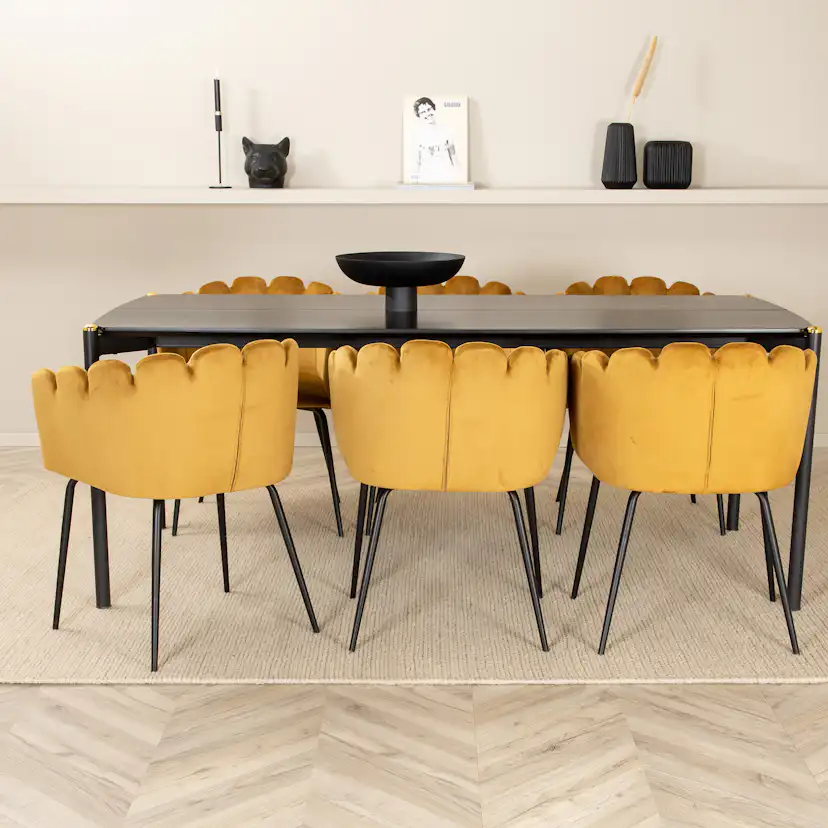 Matgrupp Venture Home Paris med 6 Limhamn Stolar