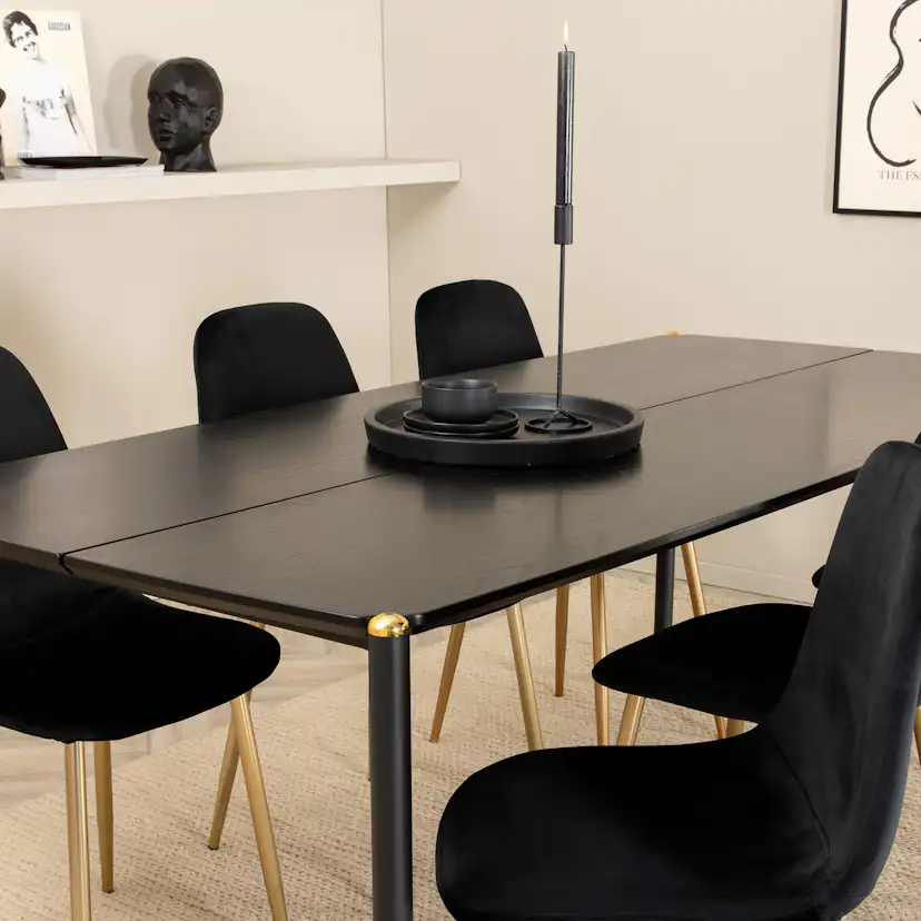 Matgrupp Venture Home Paris med 6 Pobbie Stolar Mässing