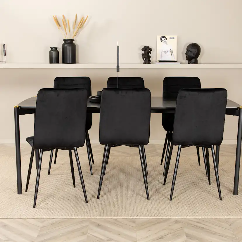 Matgrupp Venture Home Paris med 6 Walerina Stolar