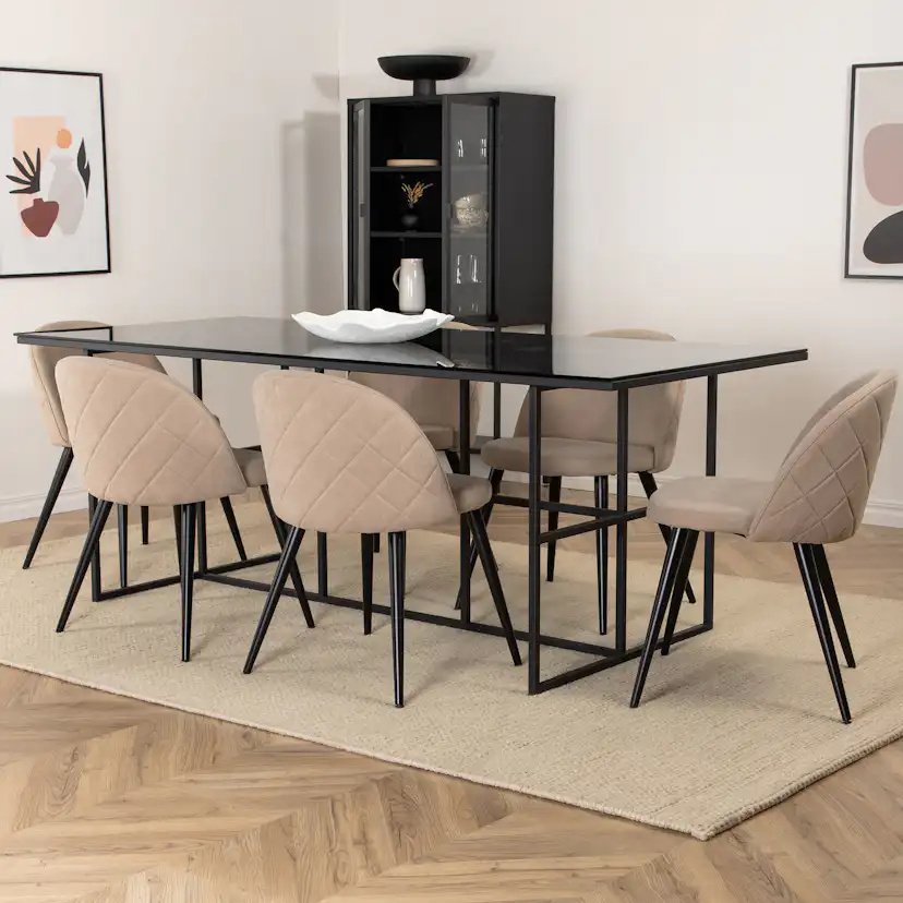 Matgrupp Venture Home Lund med 6 Valentina Stitcthes Stolar Polyester