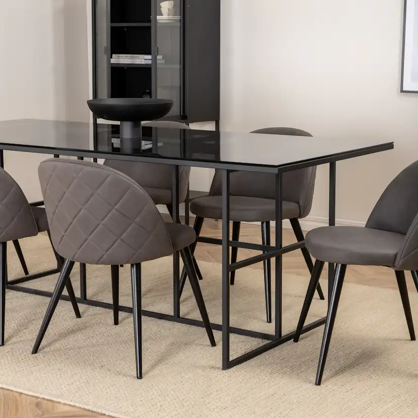 Matgrupp Venture Home Lund med 6 Valentina Stitcthes Stolar