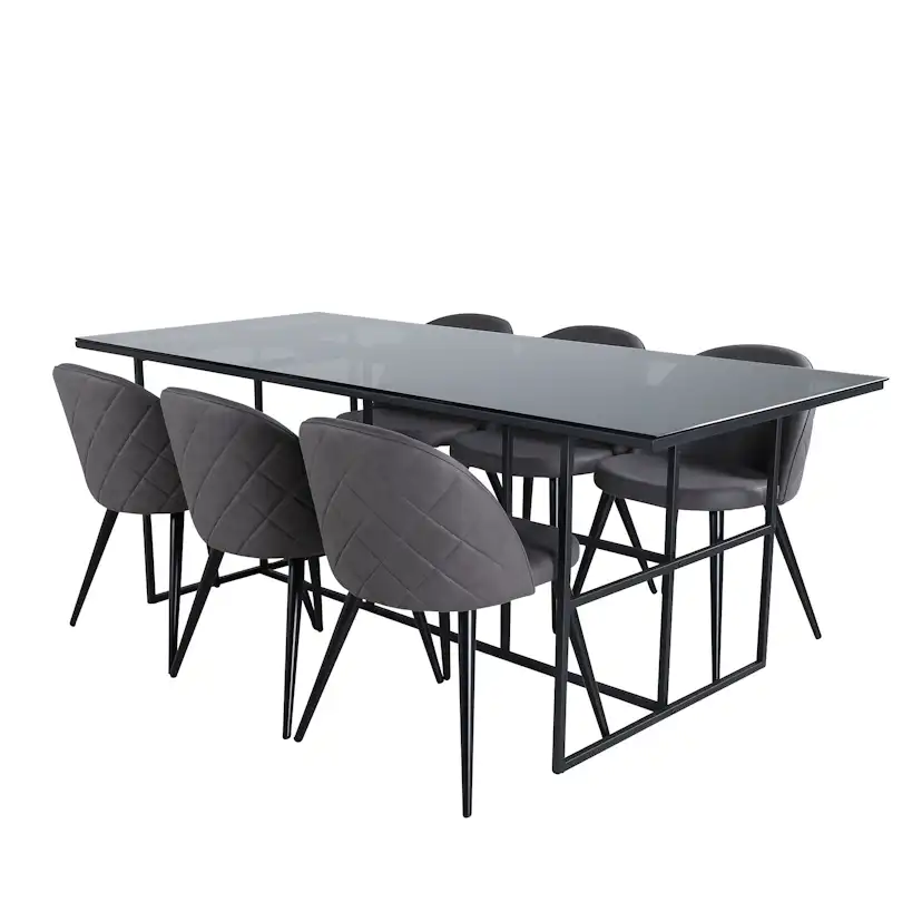 Matgrupp Venture Home Lund med 6 Valentina Stitcthes Stolar