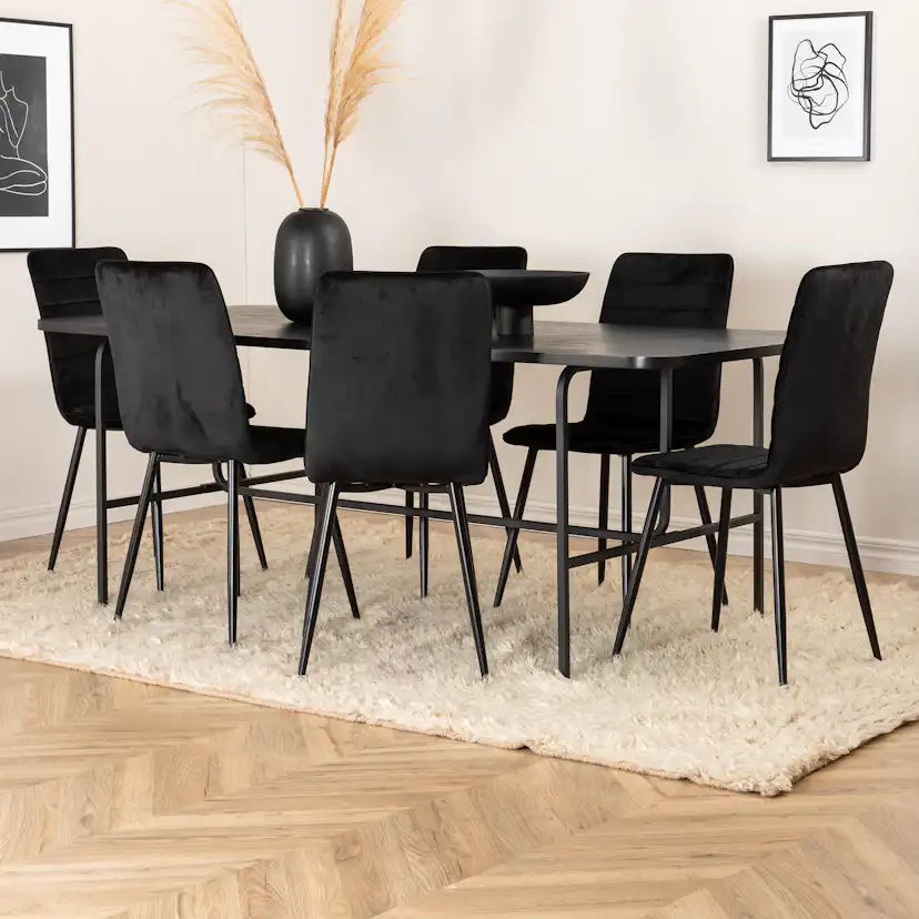 Matgrupp Venture Home Chicago med 6 Walerina Stolar Sammet