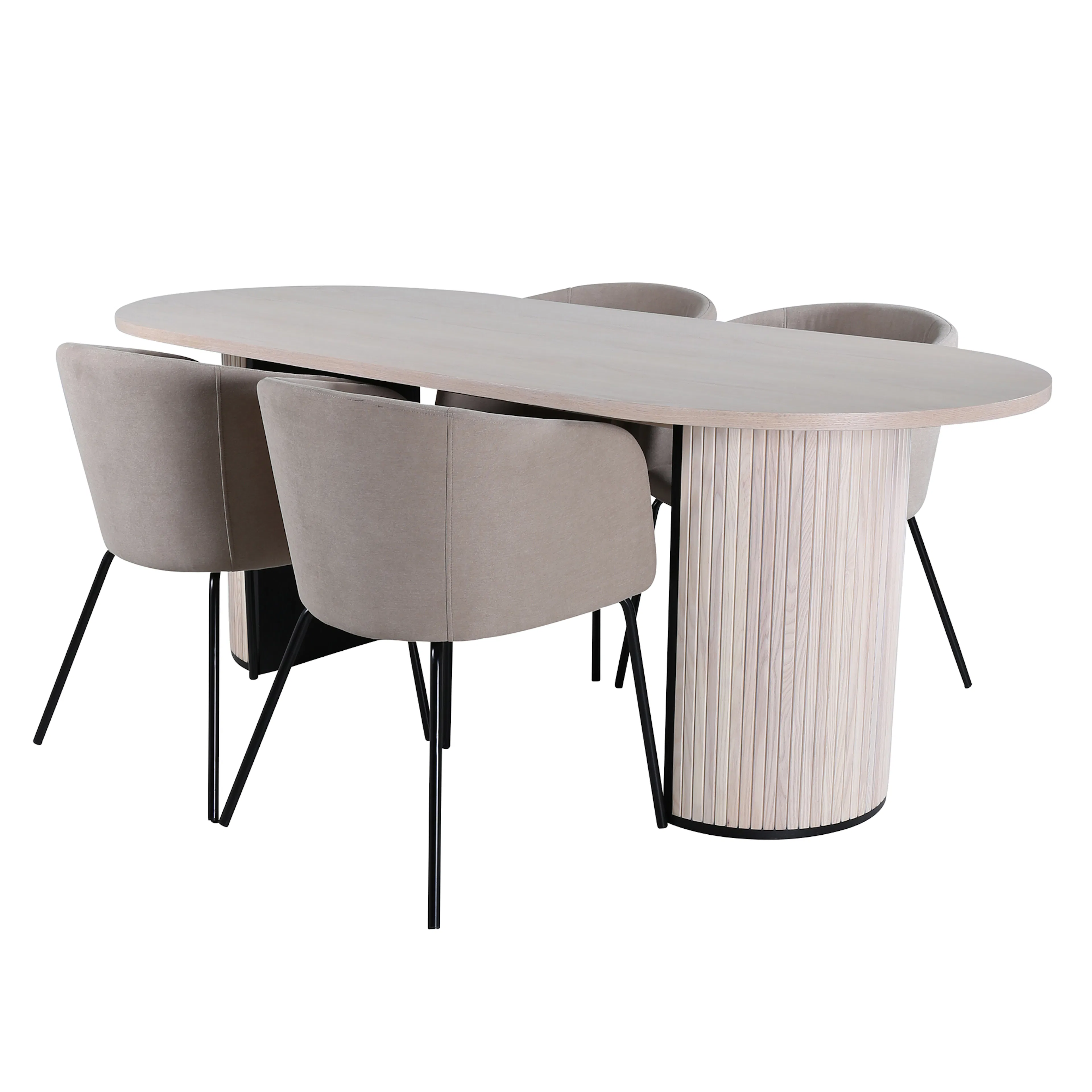 Matgrupp Venture Home Bianca med 4 Bergen Stolar Polyester