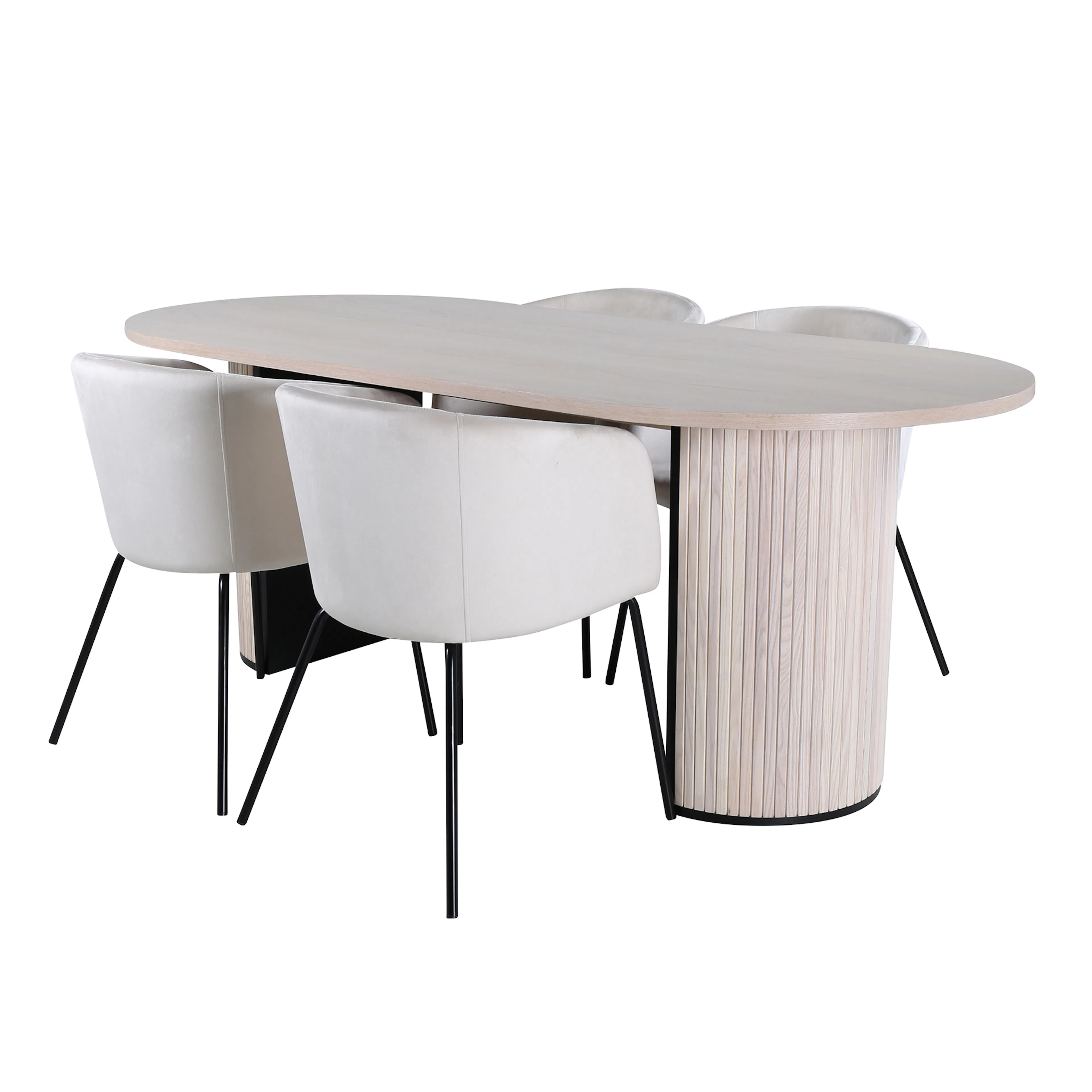 Matgrupp Venture Home Bianca med 4 Bergen Stolar Sammet