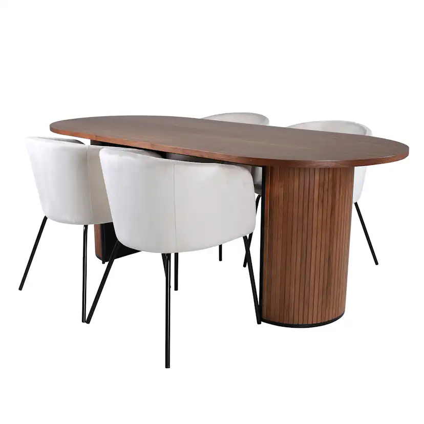 Matgrupp Venture Home Bianca med 4 Bergen Stolar Sammet