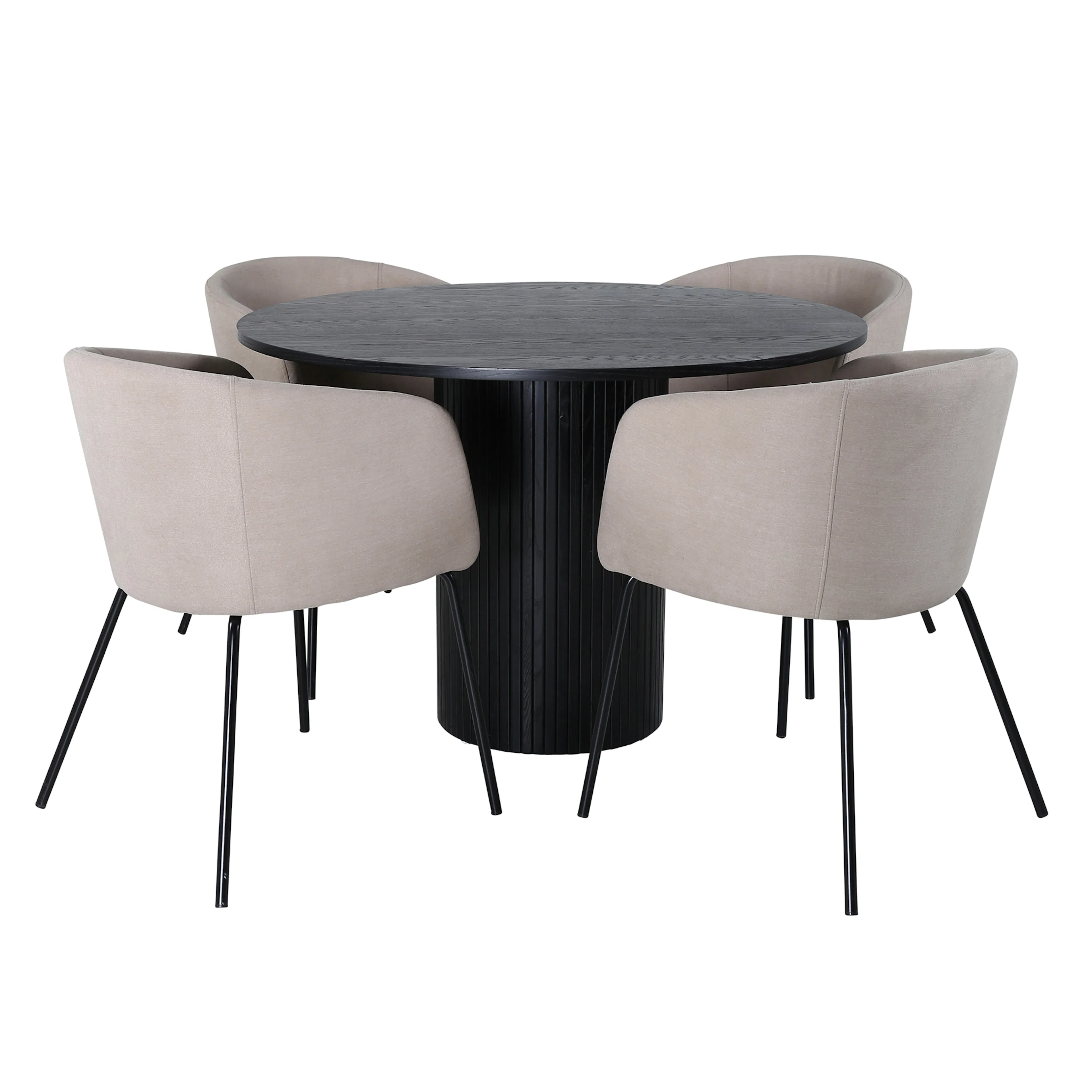 Matgrupp Venture Home Bianca Rund med 4 Bergen Stolar