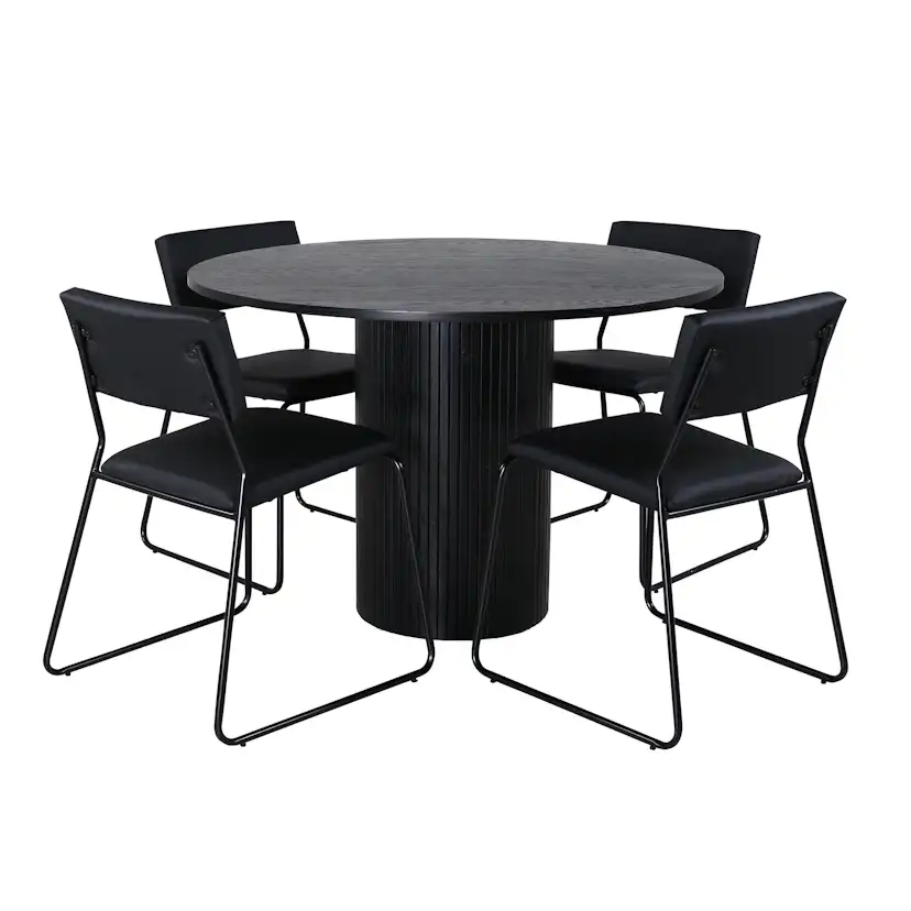 Matgrupp Venture Home Bianca Rund med 4 Kungshamn Stolar