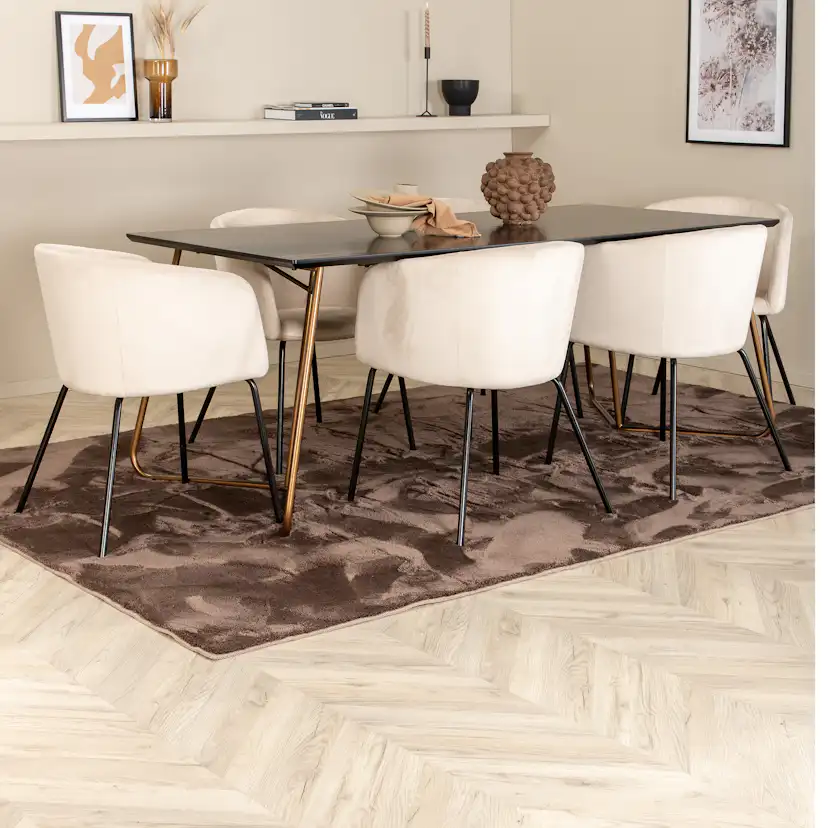 Matgrupp Venture Home Annika med 6 Bergen Stolar Sammet