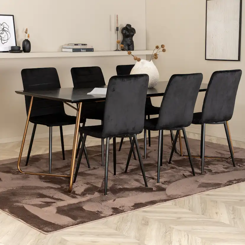 Matgrupp Venture Home Annika med 6 Walerina Stolar Sammet