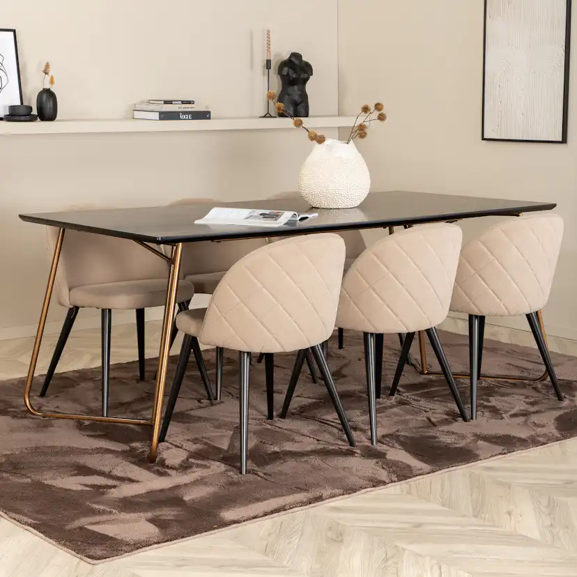 Matgrupp Venture Home Annika med 6 Valentina Stitcthes Stolar