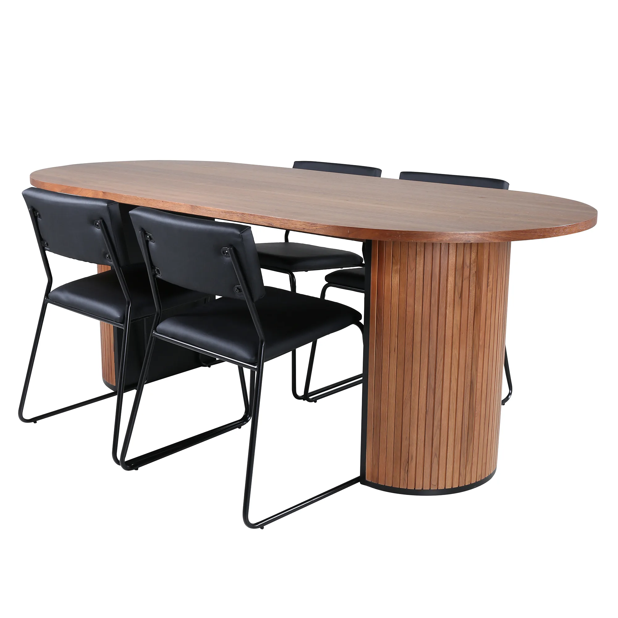 Matgrupp Venture Home Bianca Valnöt med 4 Kungshamn Stolar Konstläder