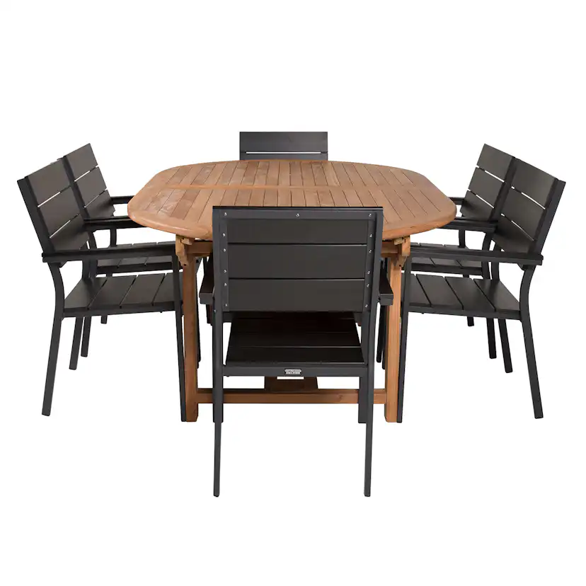 Matgrupp Utomhus Venture Home Kenya 180-240x120 Teak med 6 Levels KarmTrädgårdsstolar