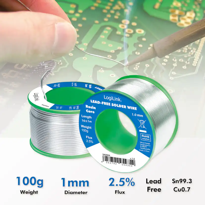 Lödtenn LogiLink Blyfritt 1mm 100g