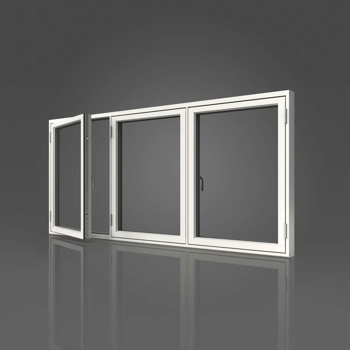 Sidohängt Fönster Elitfönster Original Aluminium 3-Luft