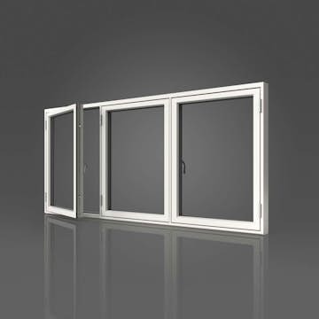 Sidohängt Fönster Elitfönster Original Aluminium 3-Luft