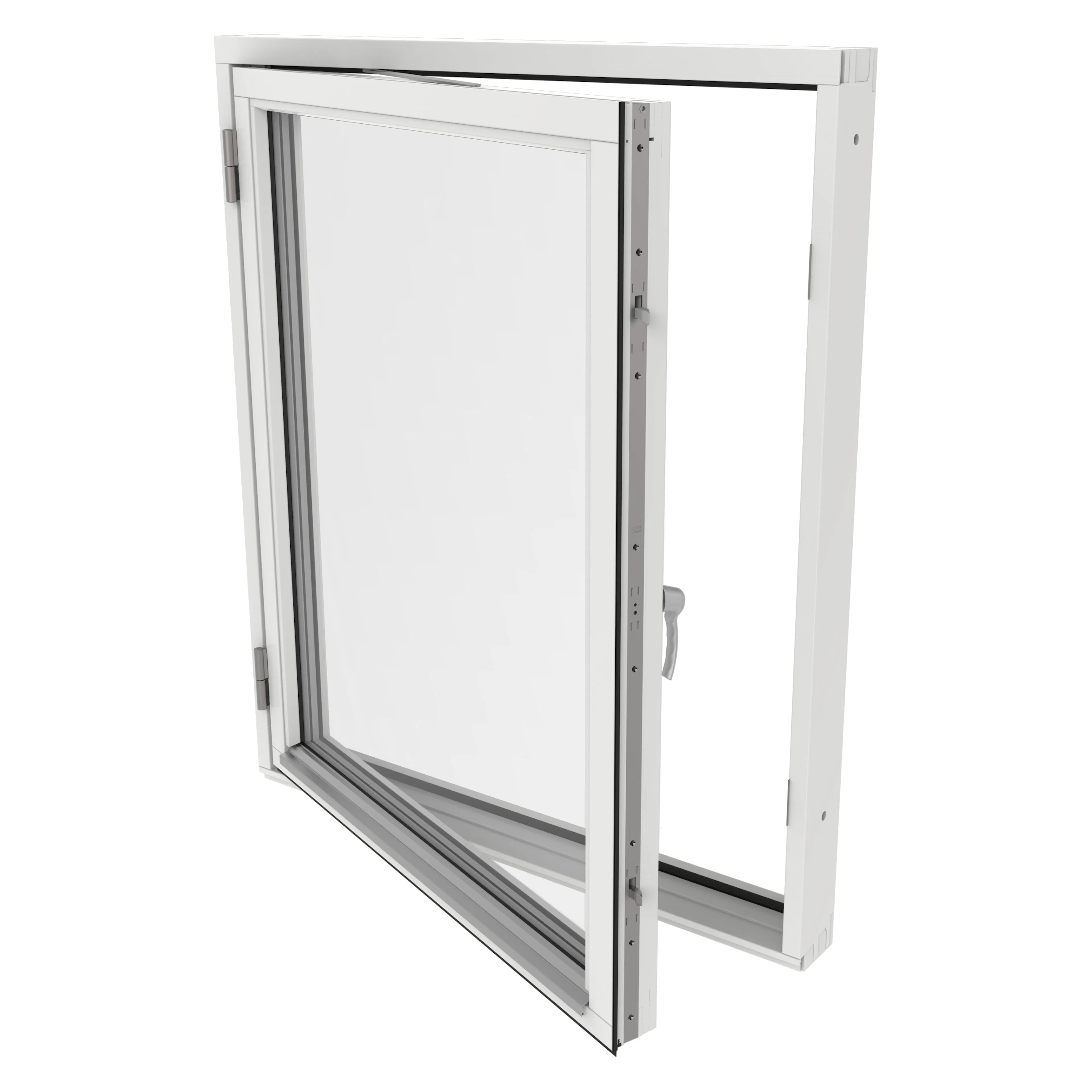 Sidohängt Fönster Outline 3-Glas Trä