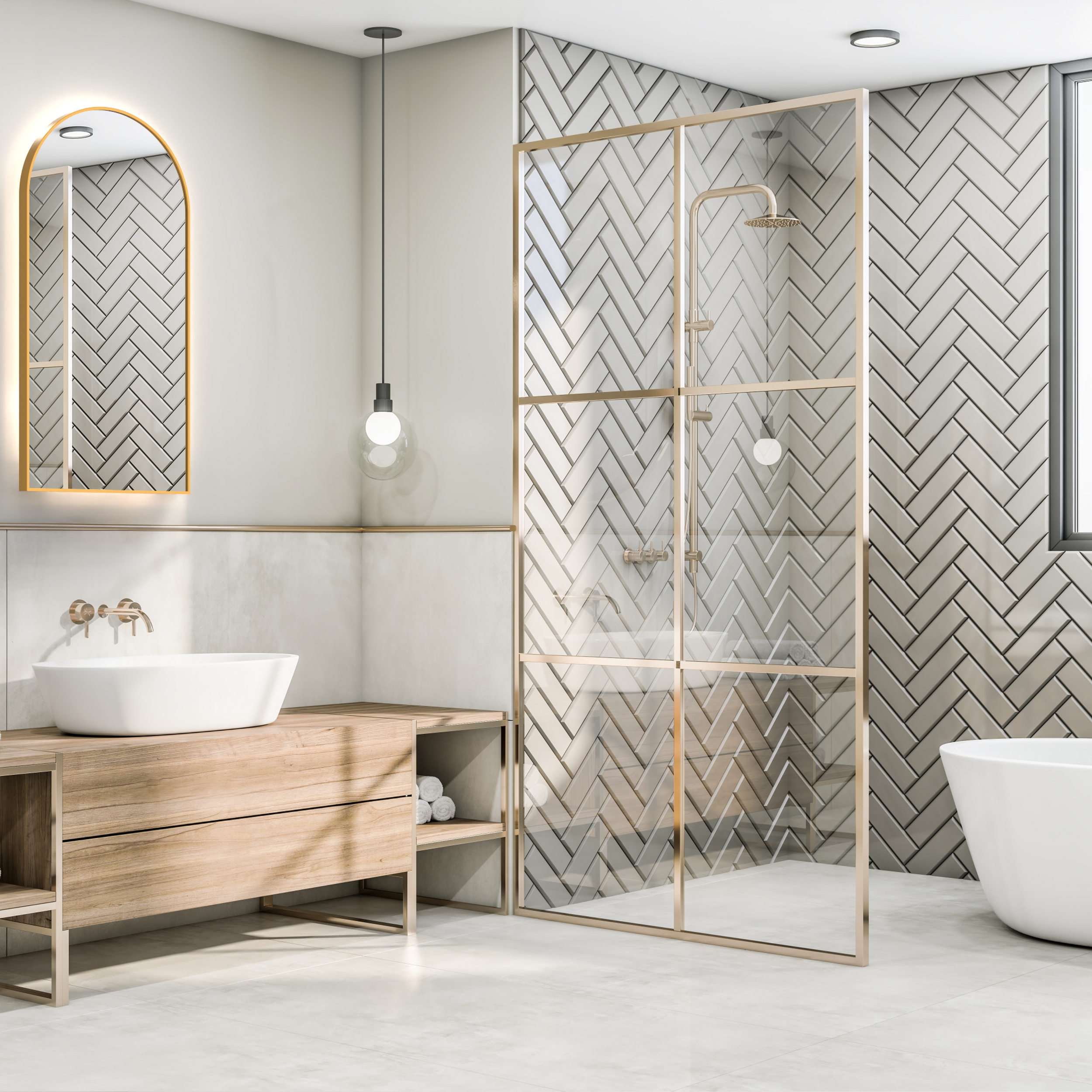 Spegel Vidi Signe med LED-belysning