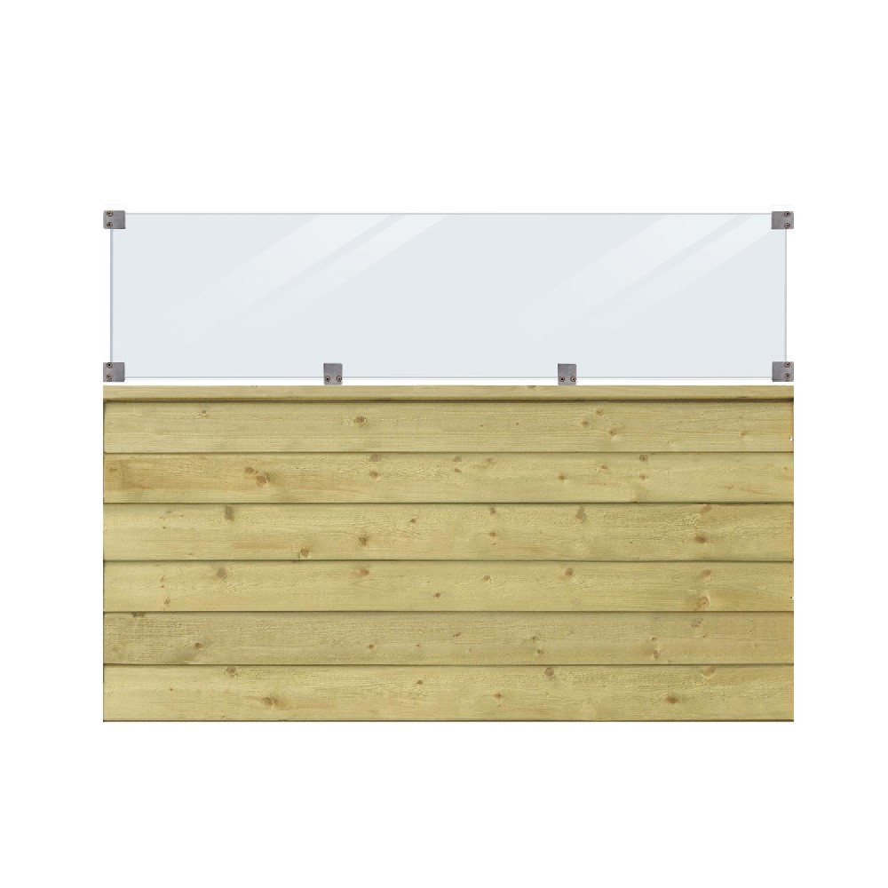 Skärm PLUS Plank med Glas 174x125
