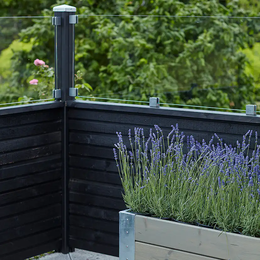 Skärm PLUS Plank med Glas 174x125