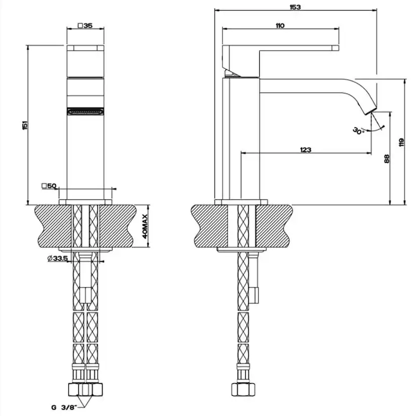 Tvättställsblandare Sanova Iseo