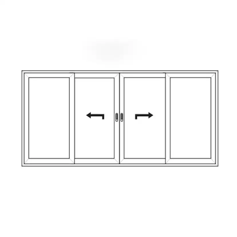 Parskjutdörr NorDan HelAlu Aluminium 4-Delad Dubbelspår