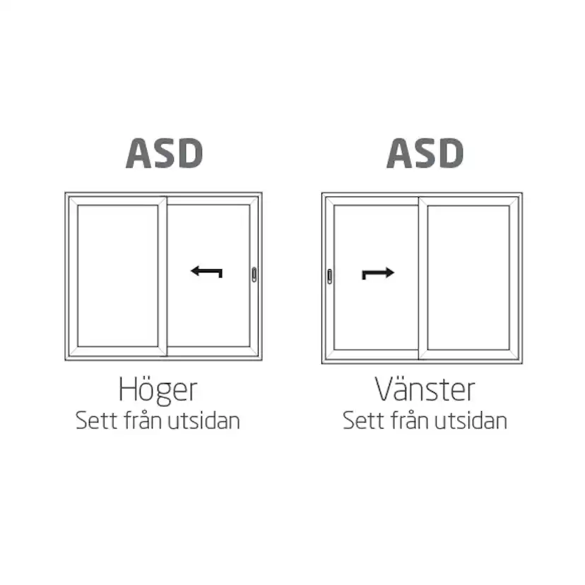 Skjutdörr NorDan HelAlu Aluminium 2-Delad Dubbelspår