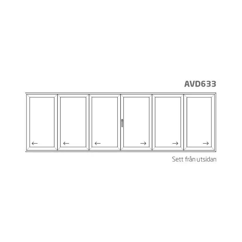 Vikdörrar NorDan HelAlu 6-Delad 3-Glas