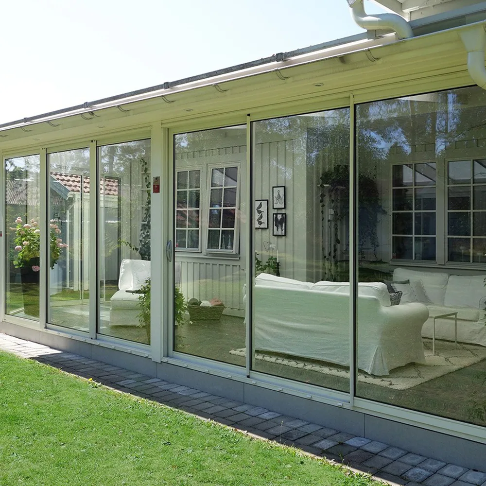 Skjutbart Dörrparti Halle Thermo 6 Dörrar 3 Spår Vit