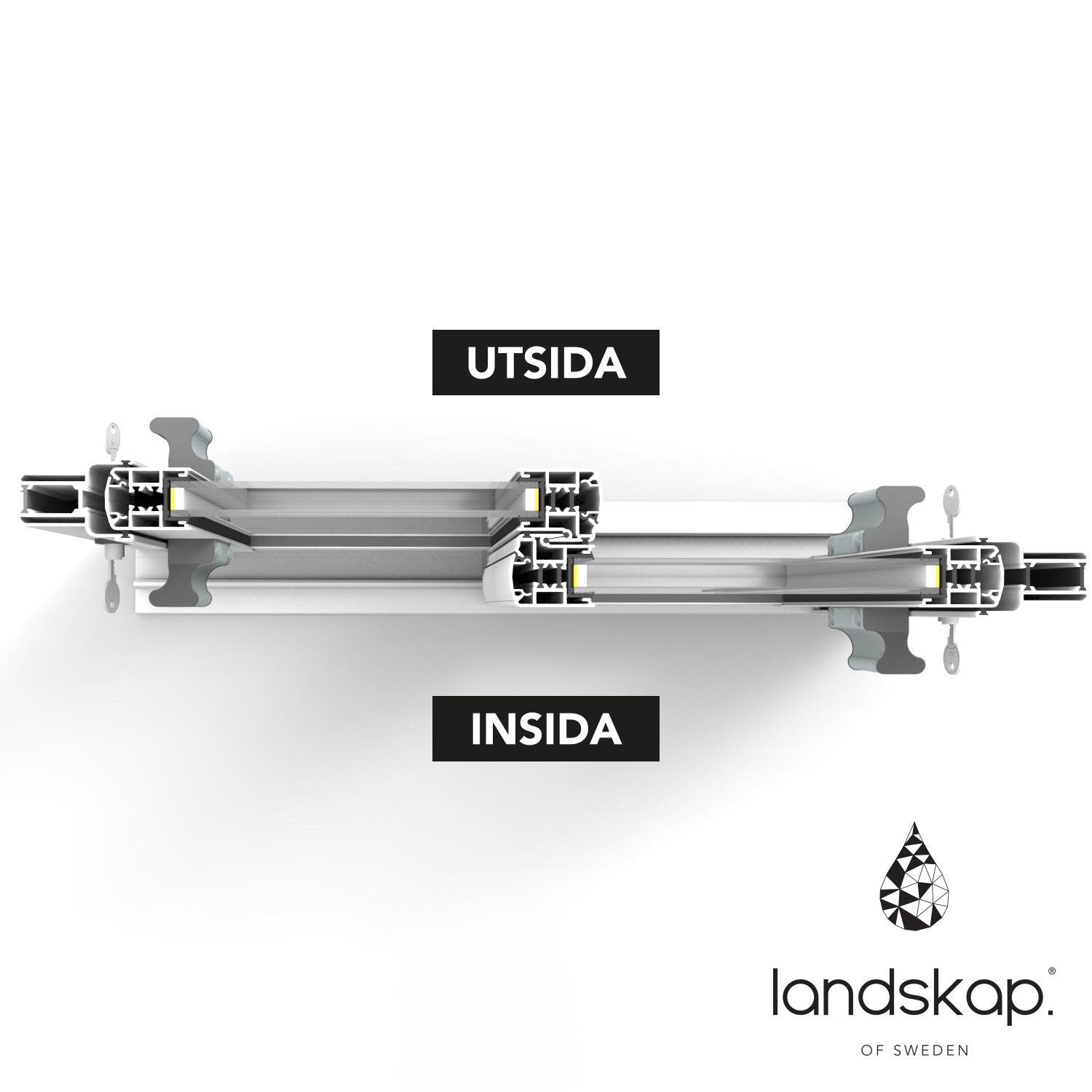 Skjutdörr Landskap Robust Året Runt 3-del