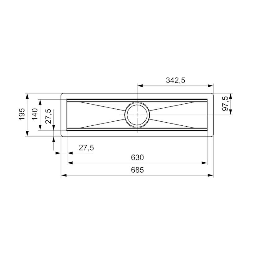 Diskho DecoSteel Manhattan 700 Rostfri Enkel med Korgventil & Vattenlås