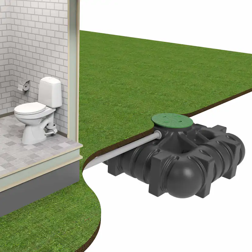 Snålspolande Toalettstol Wostman EcoFlush 1 L med WC-stos