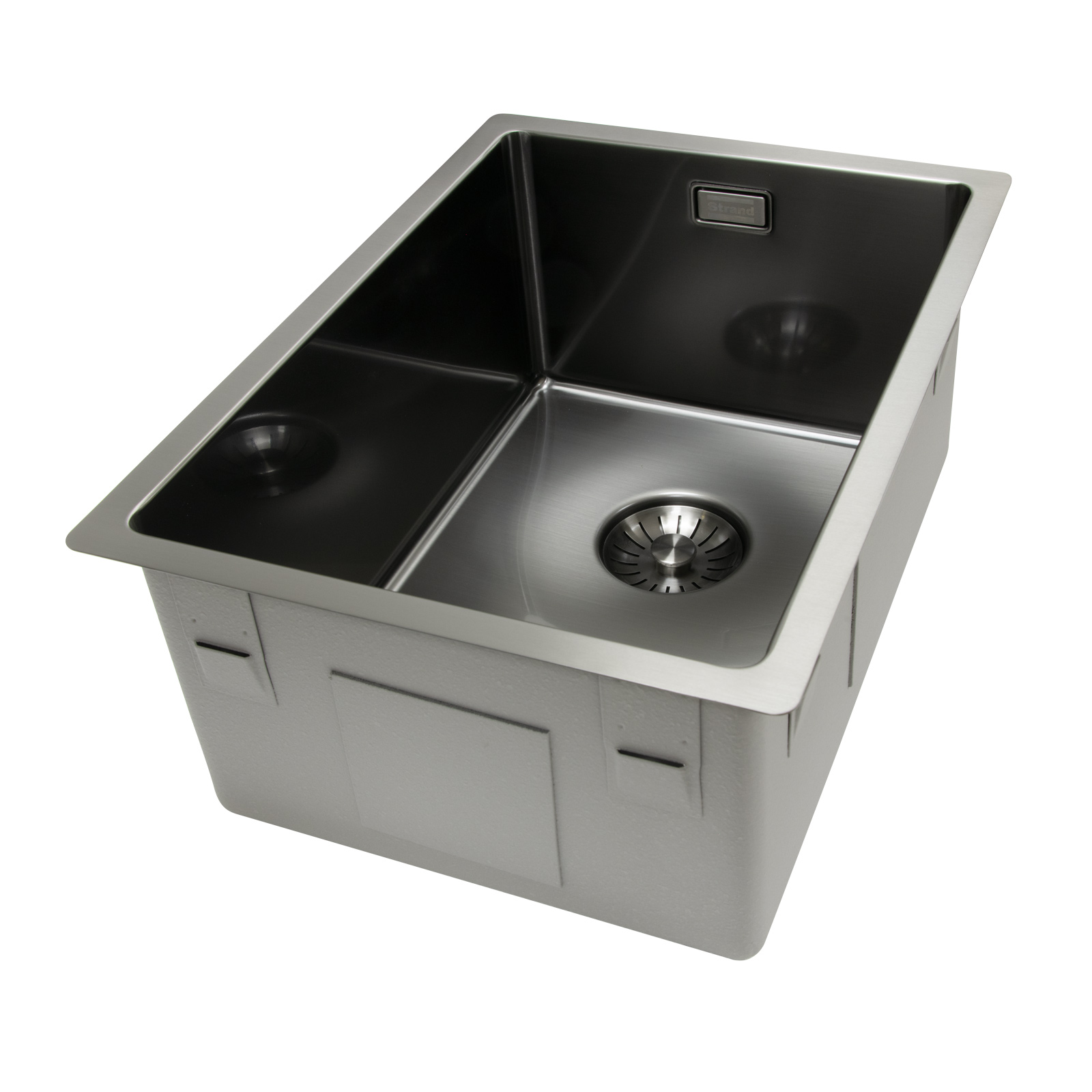 Enkelvask Strand Stainless SOLID med clips PVD Gun Metal