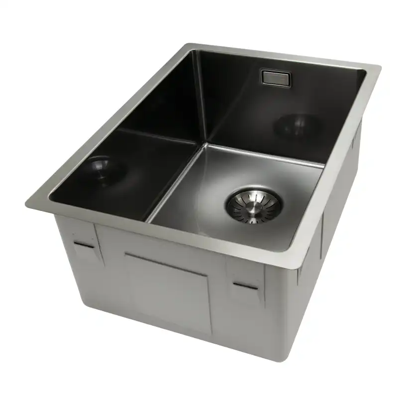 Enkelvask Strand Stainless SOLID med clips PVD Gun Metal