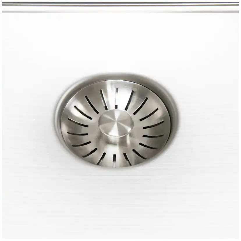 Enkelvask Strand Stainless SOLID med clips och blandarplats