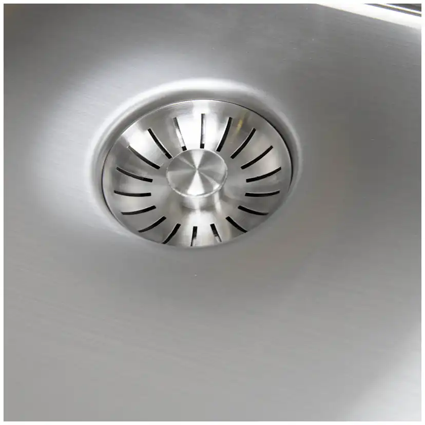 Enkelvask Strand Stainless SOLID med clips och blandarplats