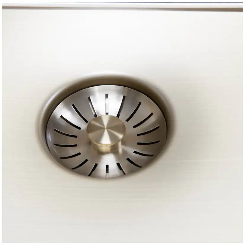 Enkelvask Strand Stainless SOLID med clips och blandarplats PVD Gold