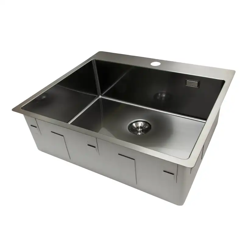 Enkelvask Strand Stainless SOLID med clips och blandarplats PVD Gun Metal